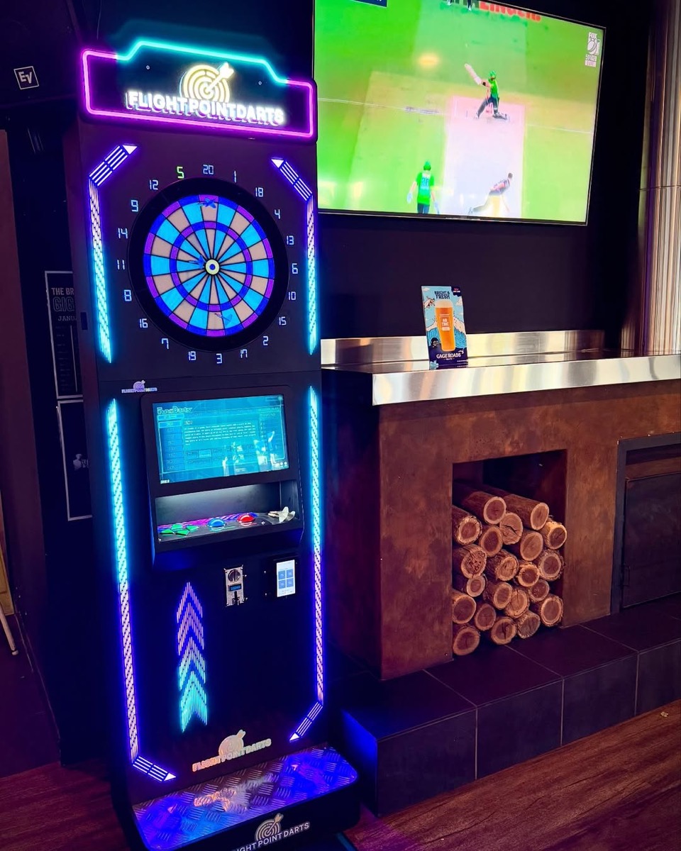 Premium electronic dart machine installation